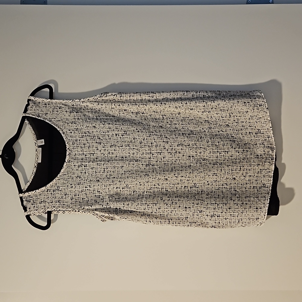 Halogen long black and white print sleeveless top